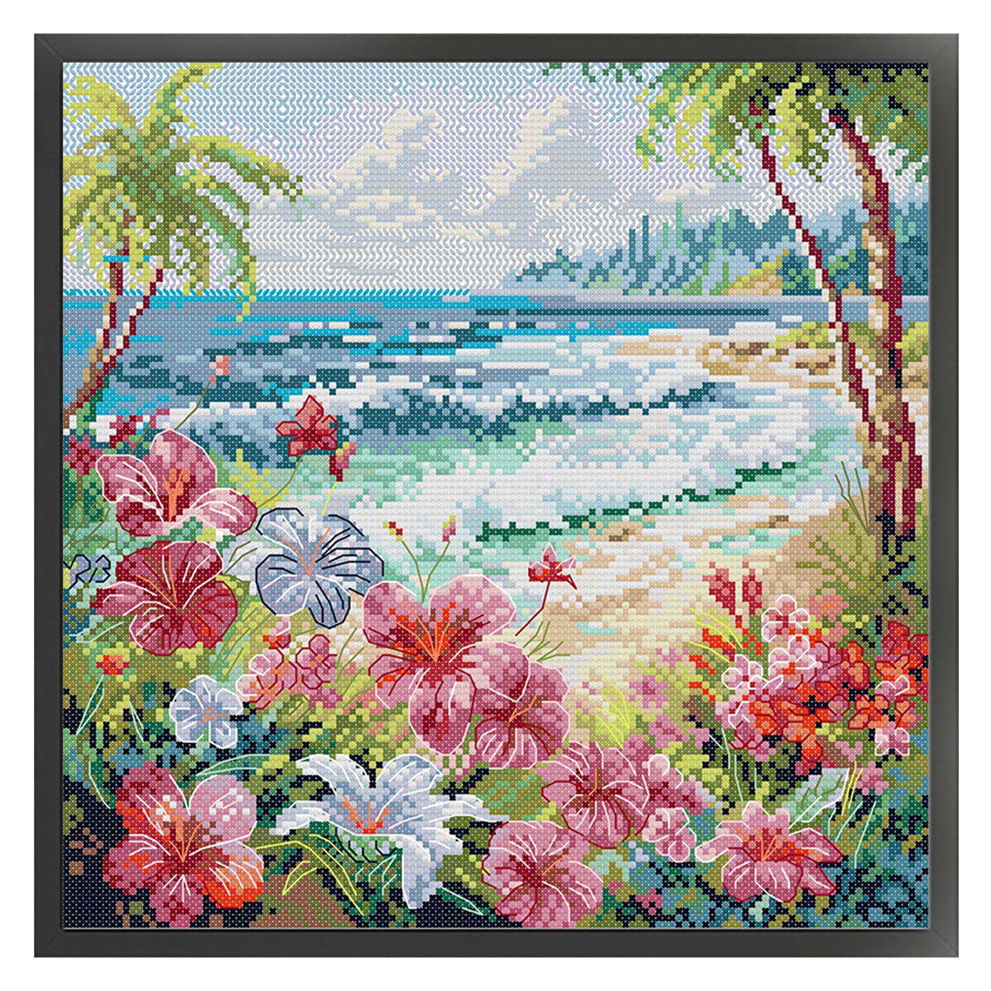 Coastal Scenery - Full 14CT Stamped Cross Stitch 31x31CM - Joy Sunday Backstitch
