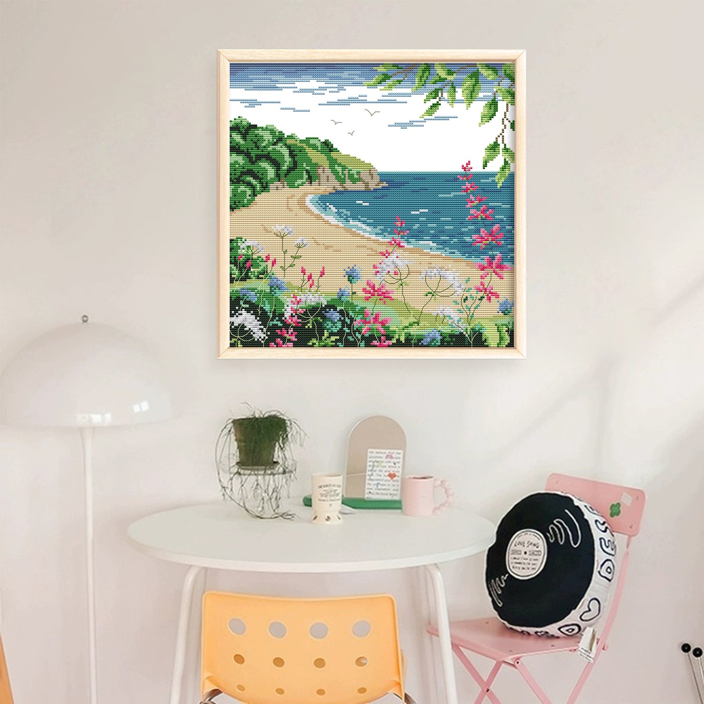 Coastal Scenery - Full 14CT Stamped Cross Stitch 32x32CM - Joy Sunday Backstitch