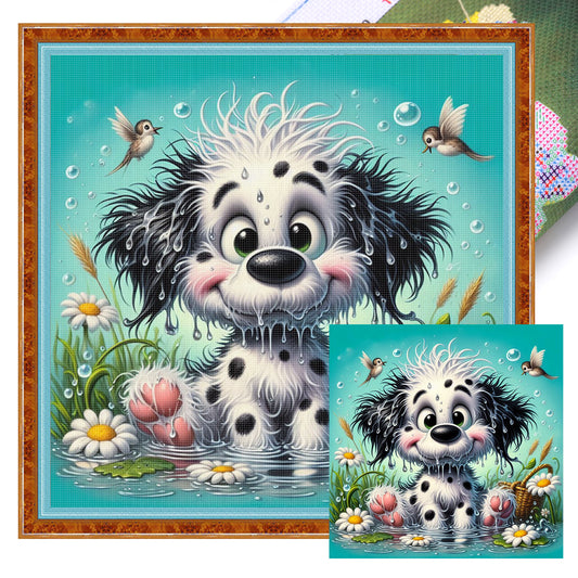 Dalmatian - Full 11CT Stamped Cross Stitch 40x40CM - Yishu