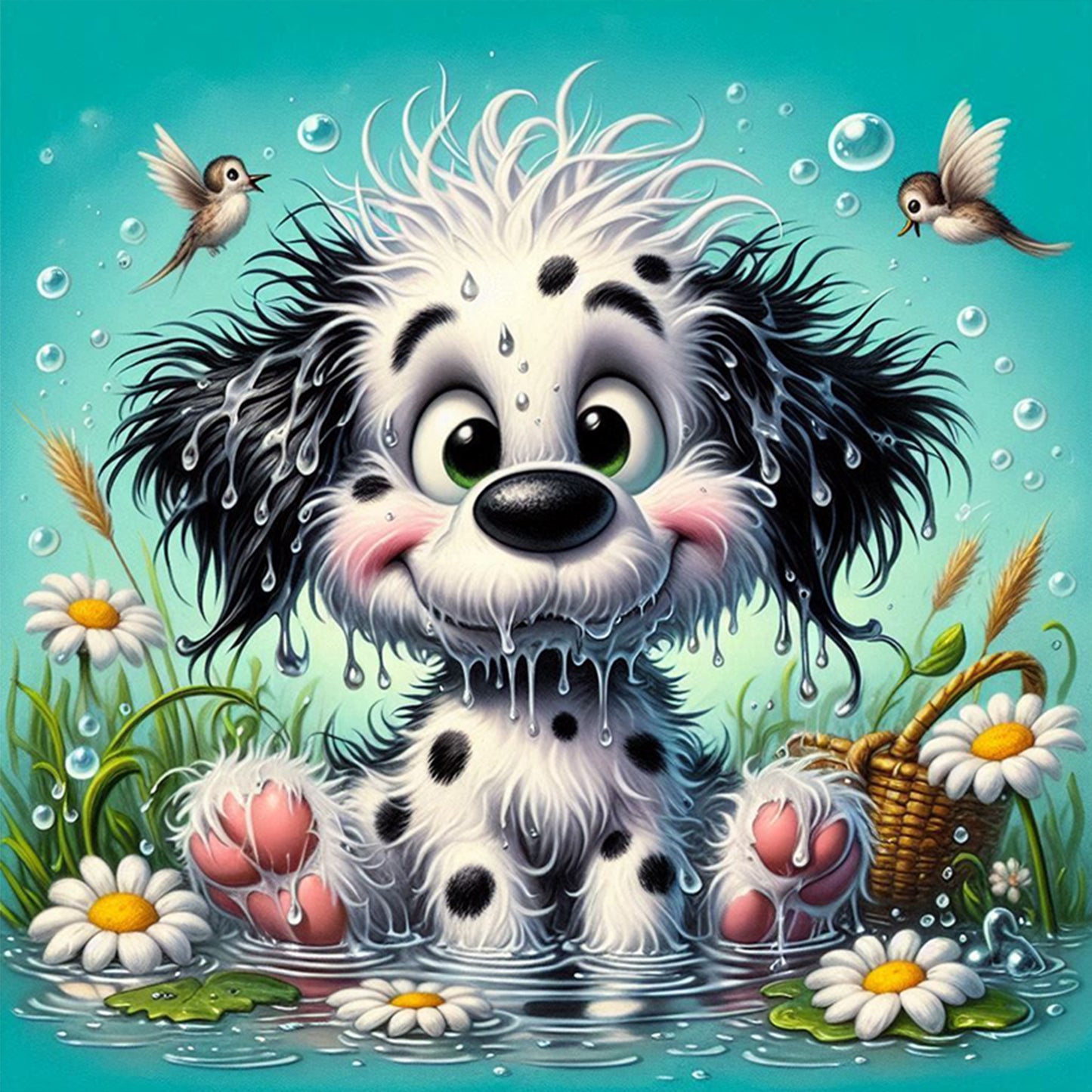 Dalmatian - Full 11CT Stamped Cross Stitch 40x40CM - Yishu