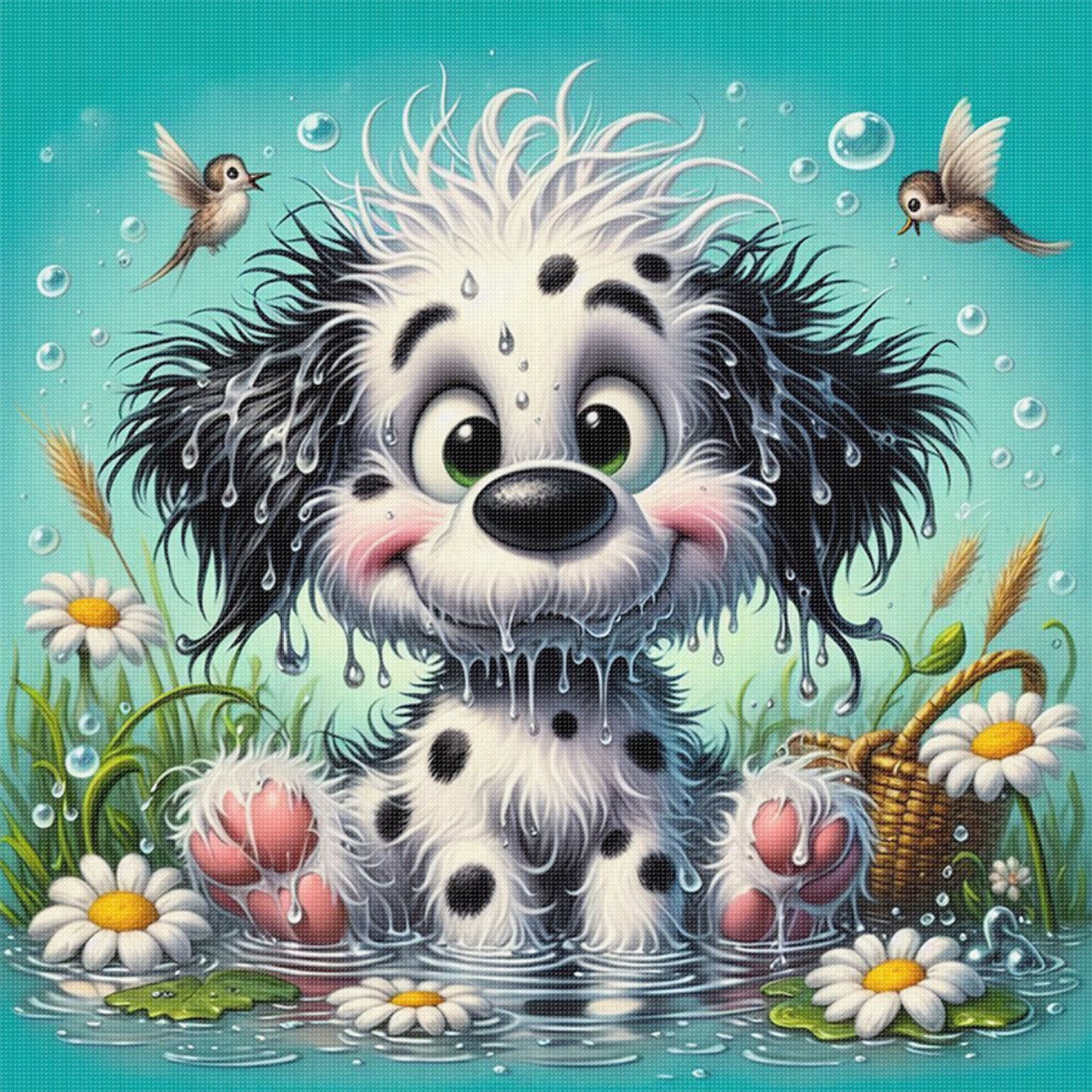 Dalmatian - Full 11CT Stamped Cross Stitch 40x40CM - Yishu