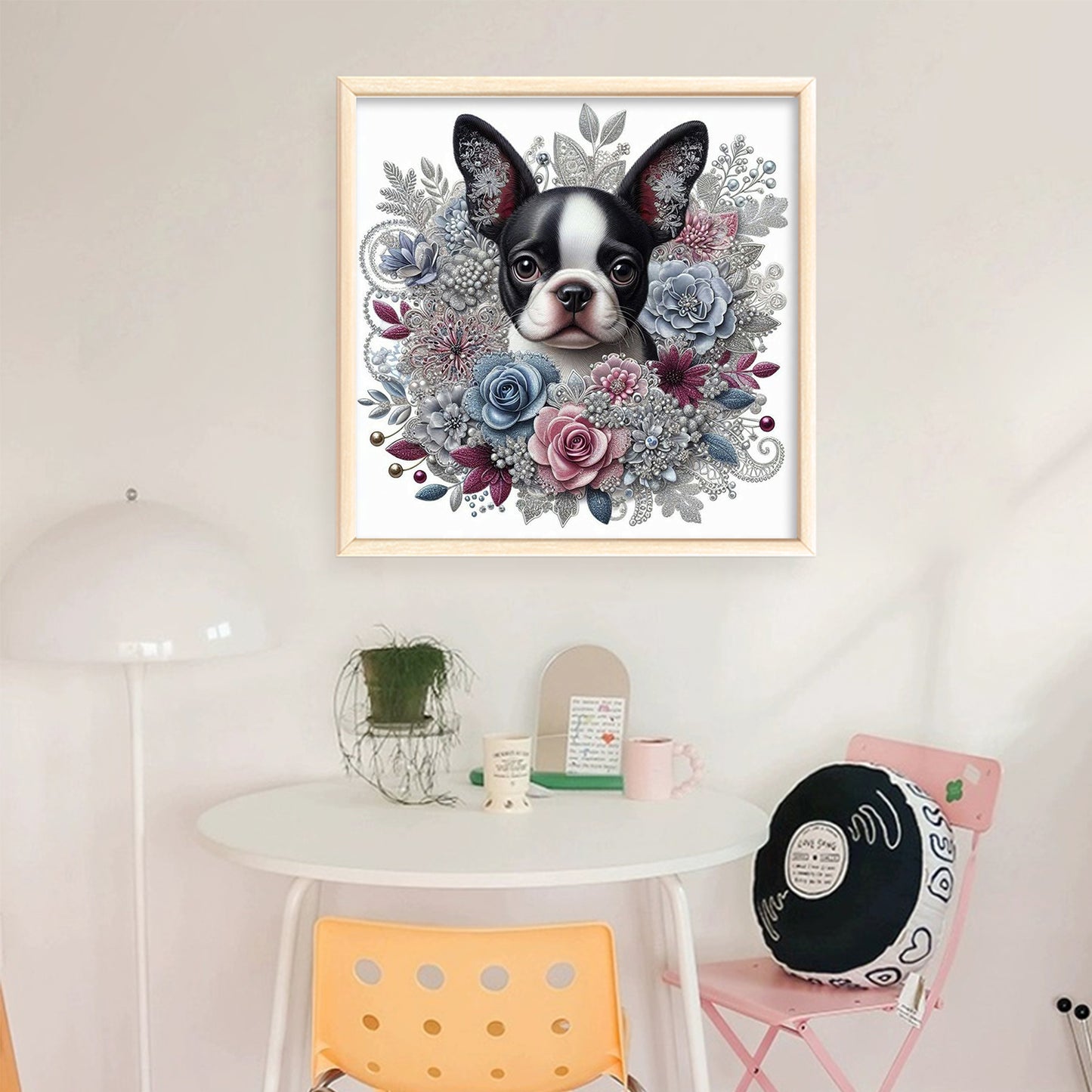 Boston Terrier - Full 11CT Stamped Cross Stitch 40x40CM - Yishu