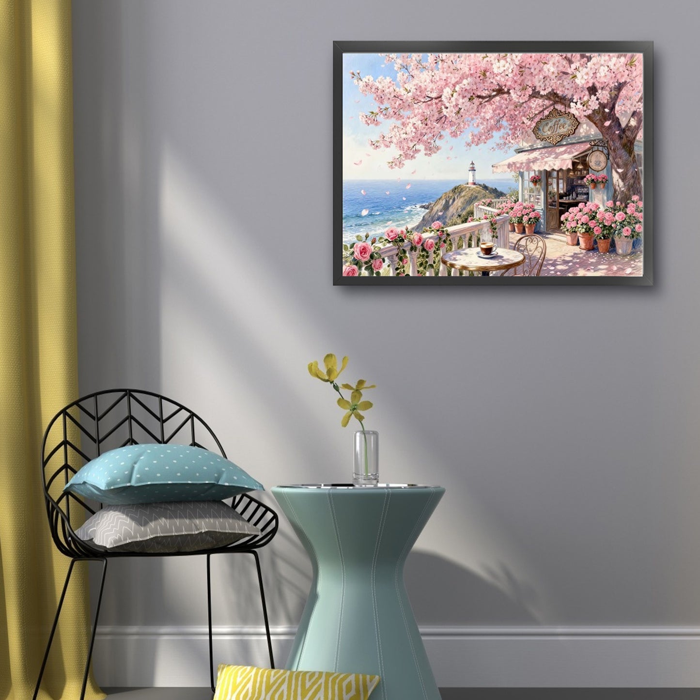 Under The Cherry Blossom Tree - Full 11CT Stamped Cross Stitch 50x40CM - Yishu