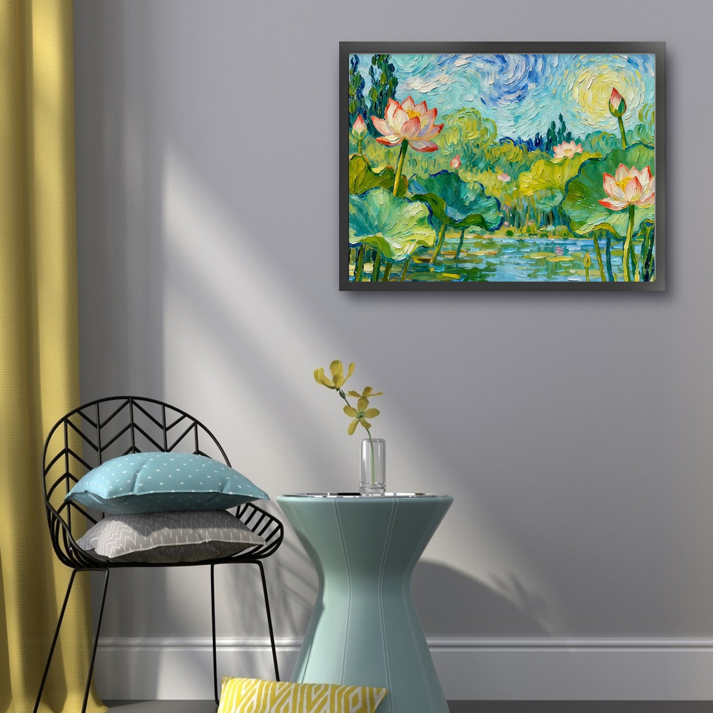 Lotus Pond Lotus - Full 11CT Stamped Cross Stitch 50x40CM - Yishu