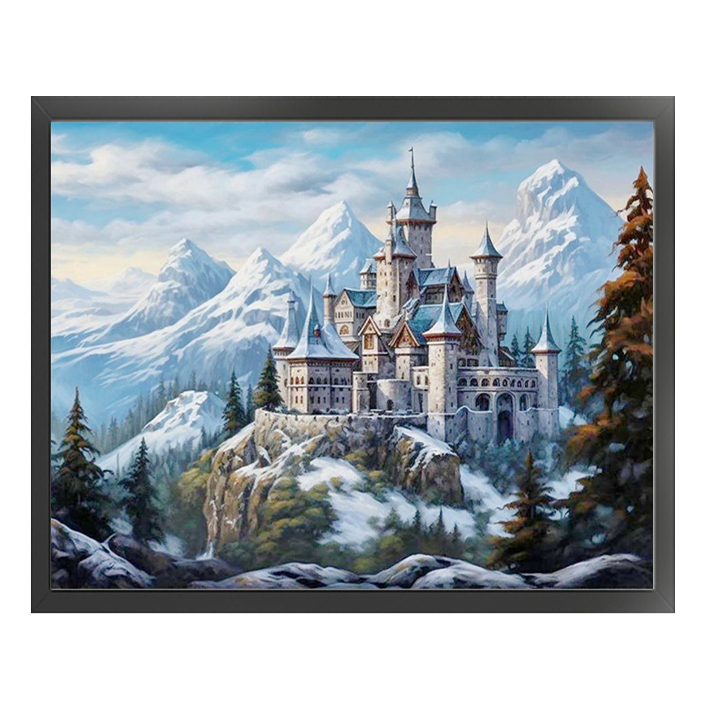 Winter Castle - Full 11CT Stamped Cross Stitch 50x40CM - Yishu