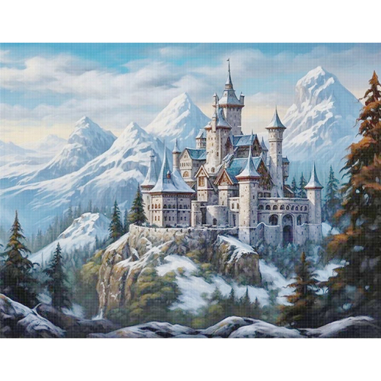 Winter Castle - Full 11CT Stamped Cross Stitch 50x40CM - Yishu