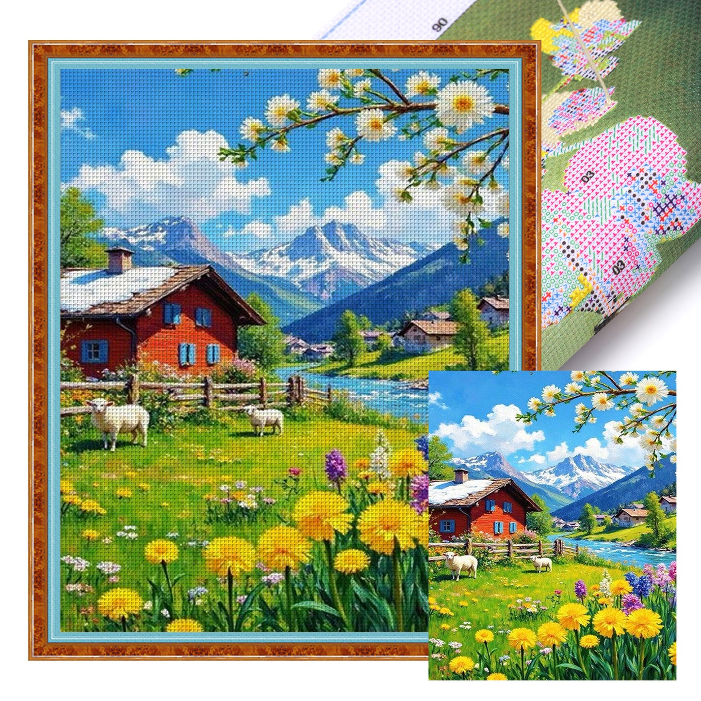 Red House - Full 11CT Stamped Cross Stitch 50x40CM - Yishu