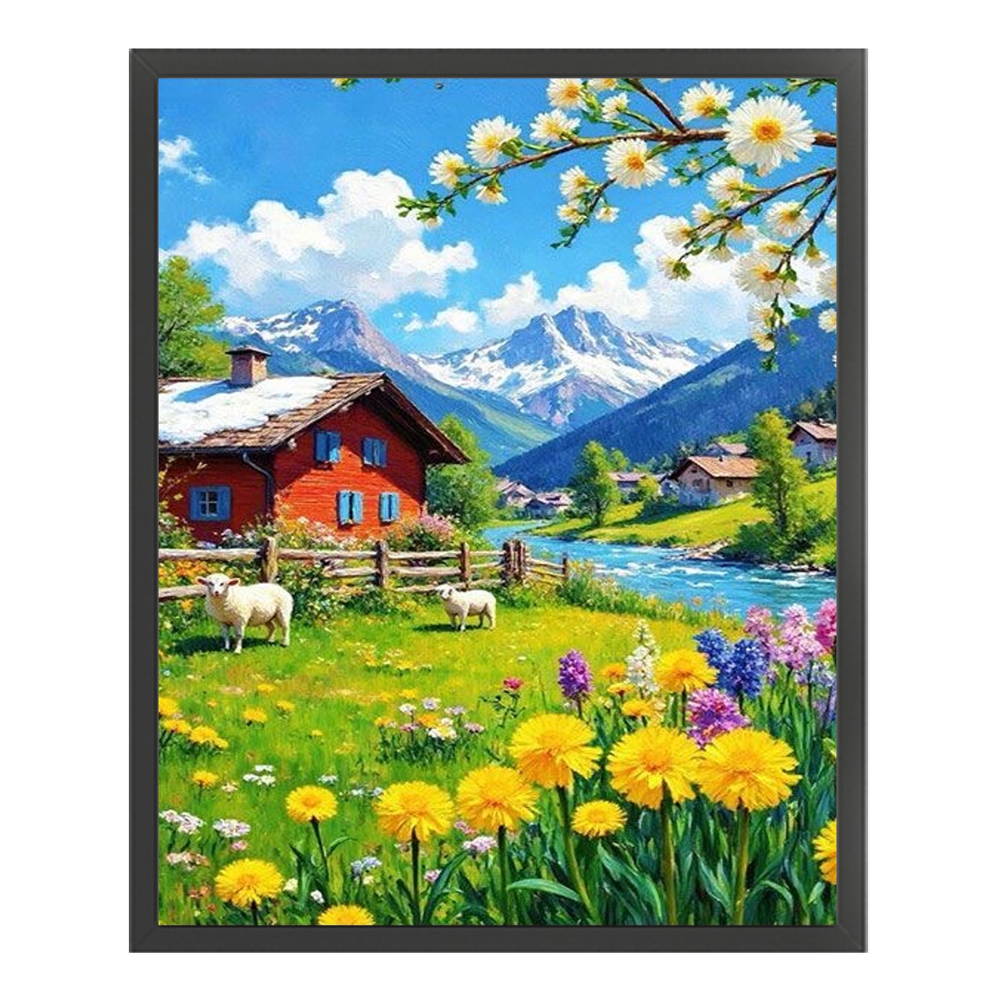 Red House - Full 11CT Stamped Cross Stitch 50x40CM - Yishu