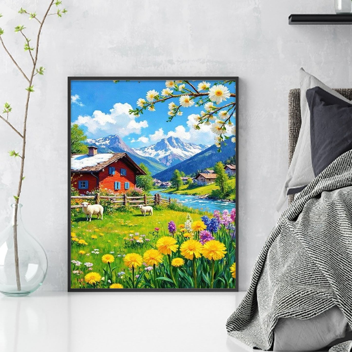 Red House - Full 11CT Stamped Cross Stitch 50x40CM - Yishu