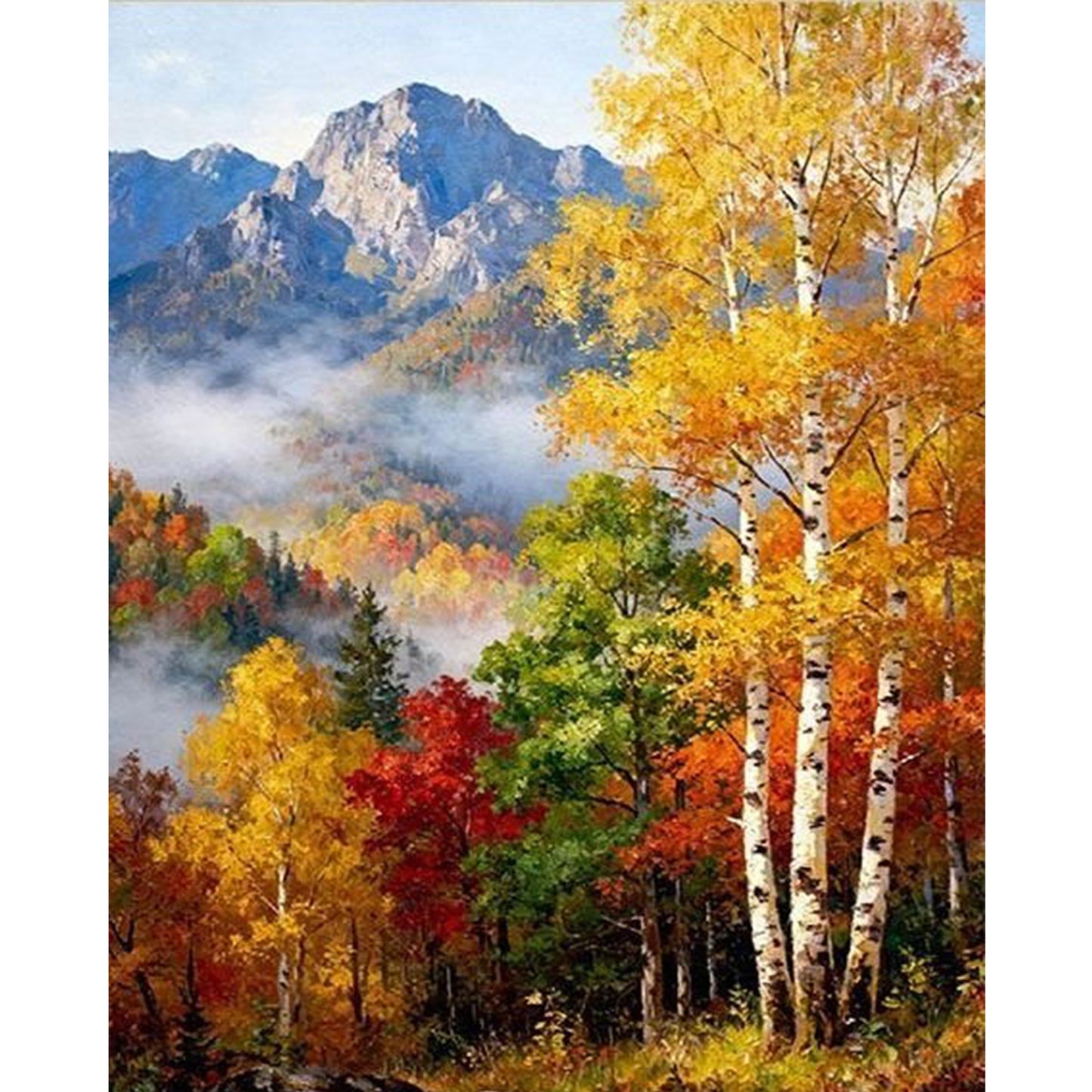 Autumn - Full 11CT Stamped Cross Stitch 50x40CM - Yishu