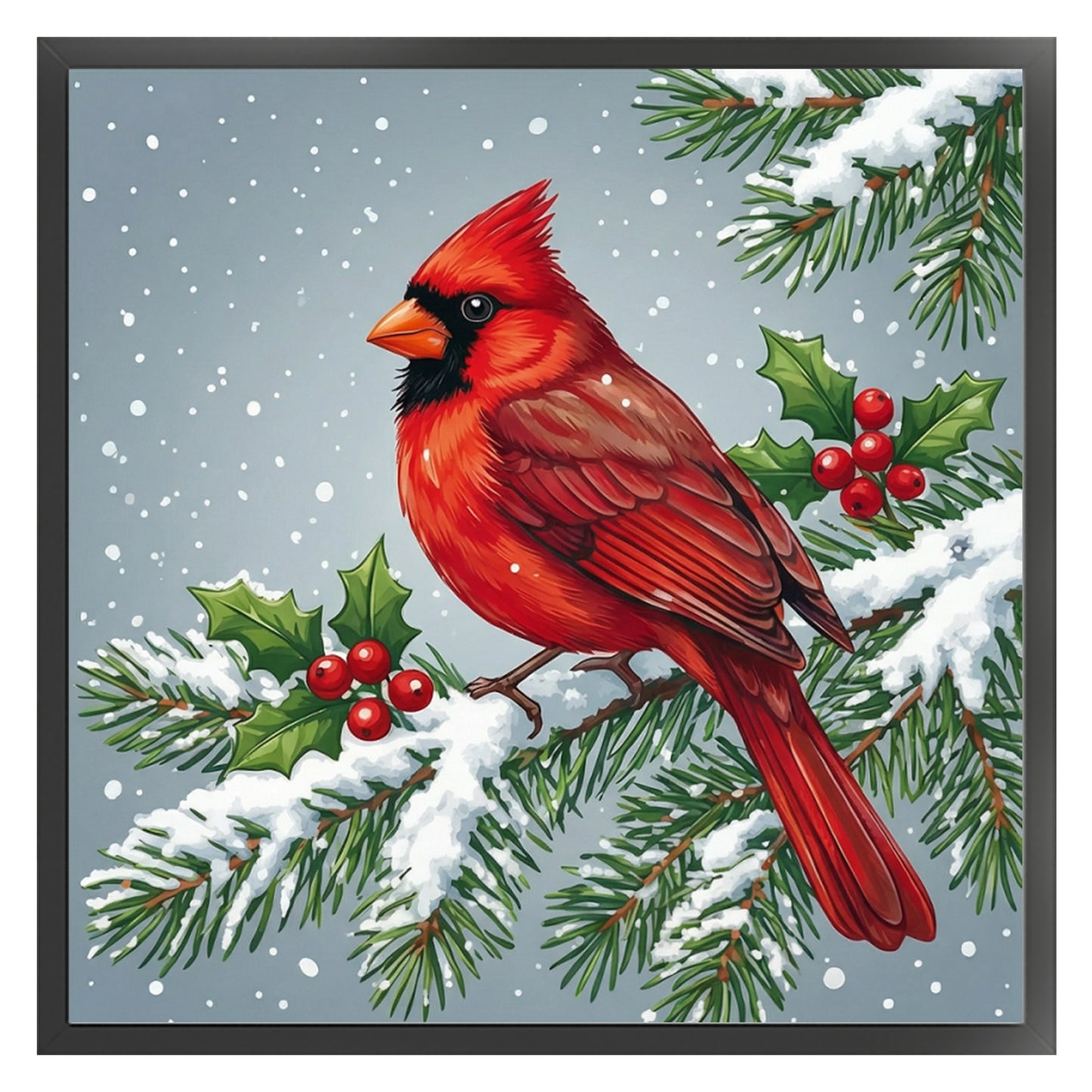 Winter Robin - Full 14CT Counted Cross Stitch 40x40CM - Yishu