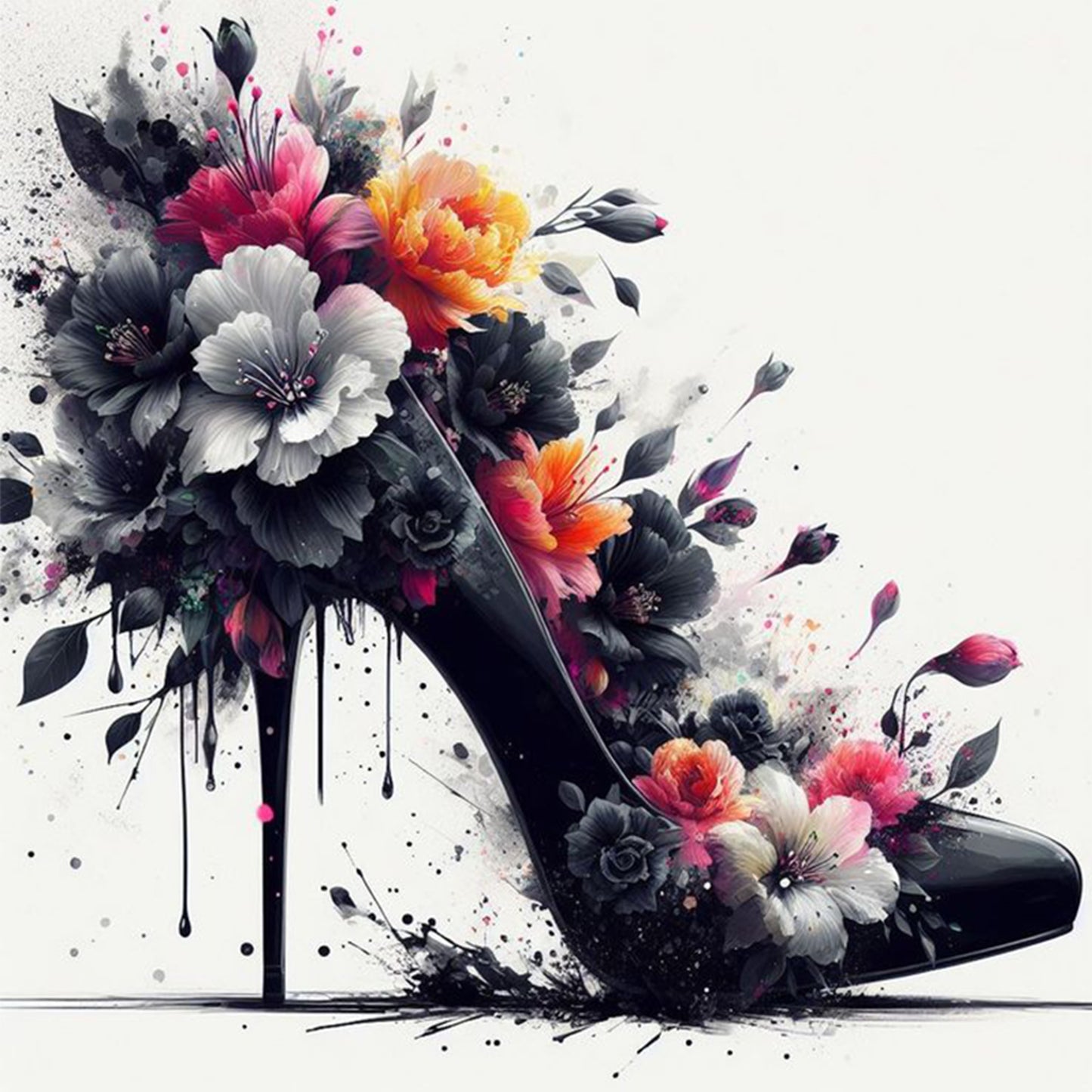 High Heels - Full 11CT Stamped Cross Stitch 40x40CM - Yishu
