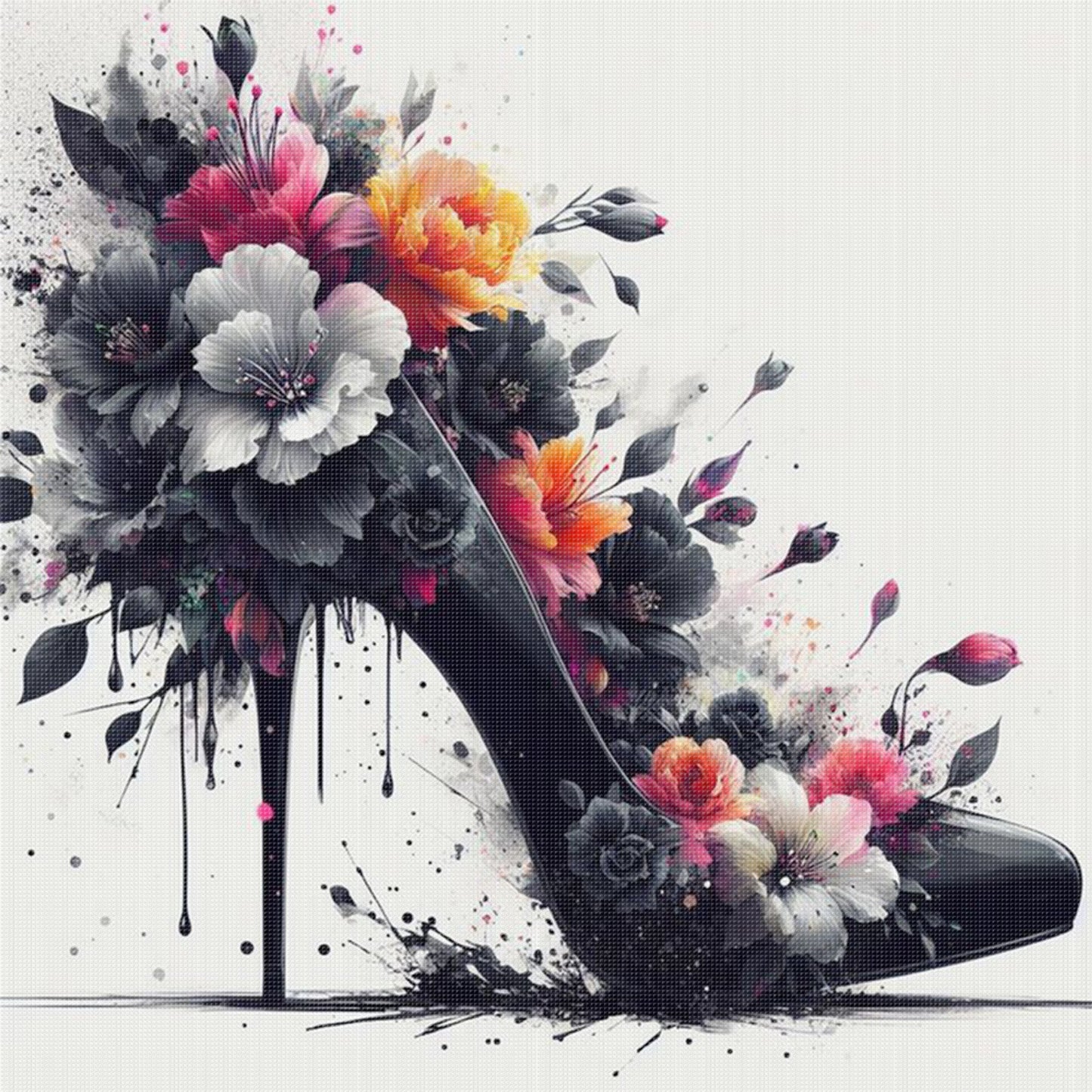 High Heels - Full 11CT Stamped Cross Stitch 40x40CM - Yishu
