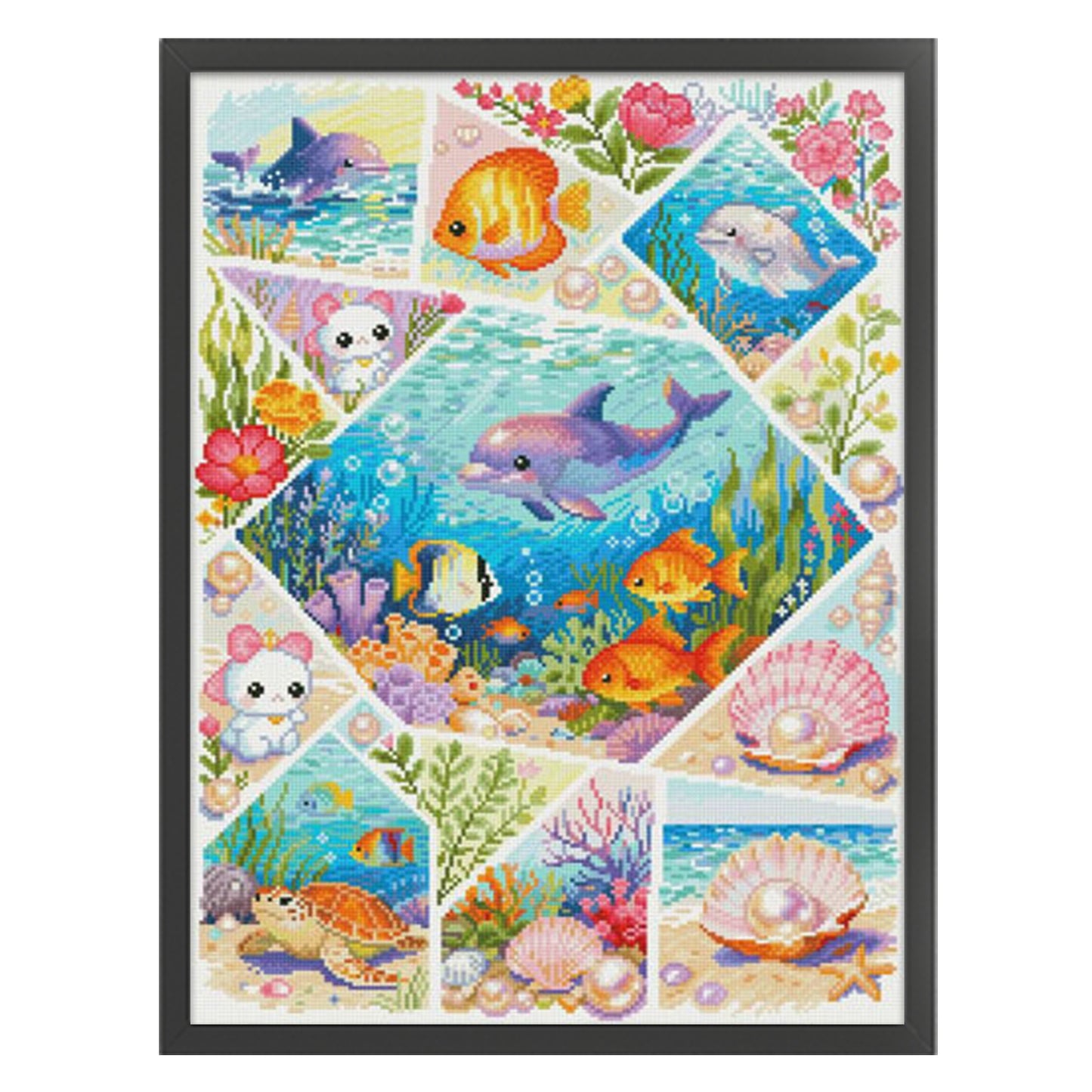 Dreamy Underwater World - Full 11CT Stamped Cross Stitch 50x67CM - Mona Lisa