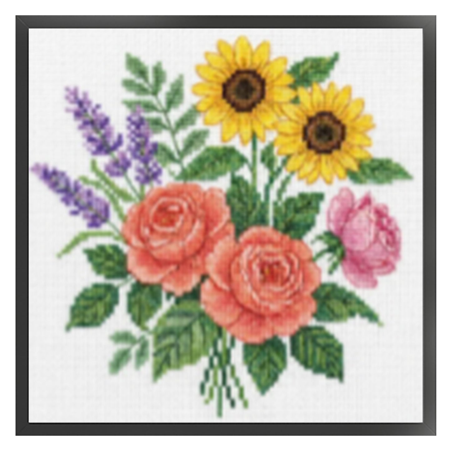Flower - Full 18CT Stamped Cross Stitch 20x20CM - Huacan