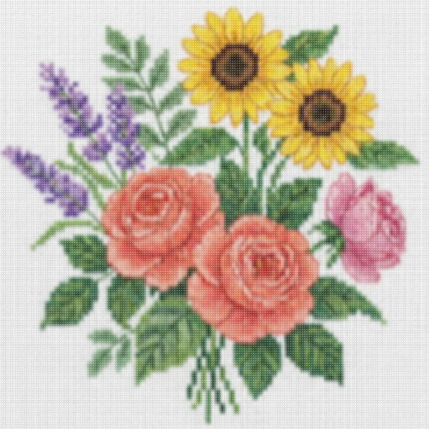 Flower - Full 18CT Stamped Cross Stitch 20x20CM - Huacan
