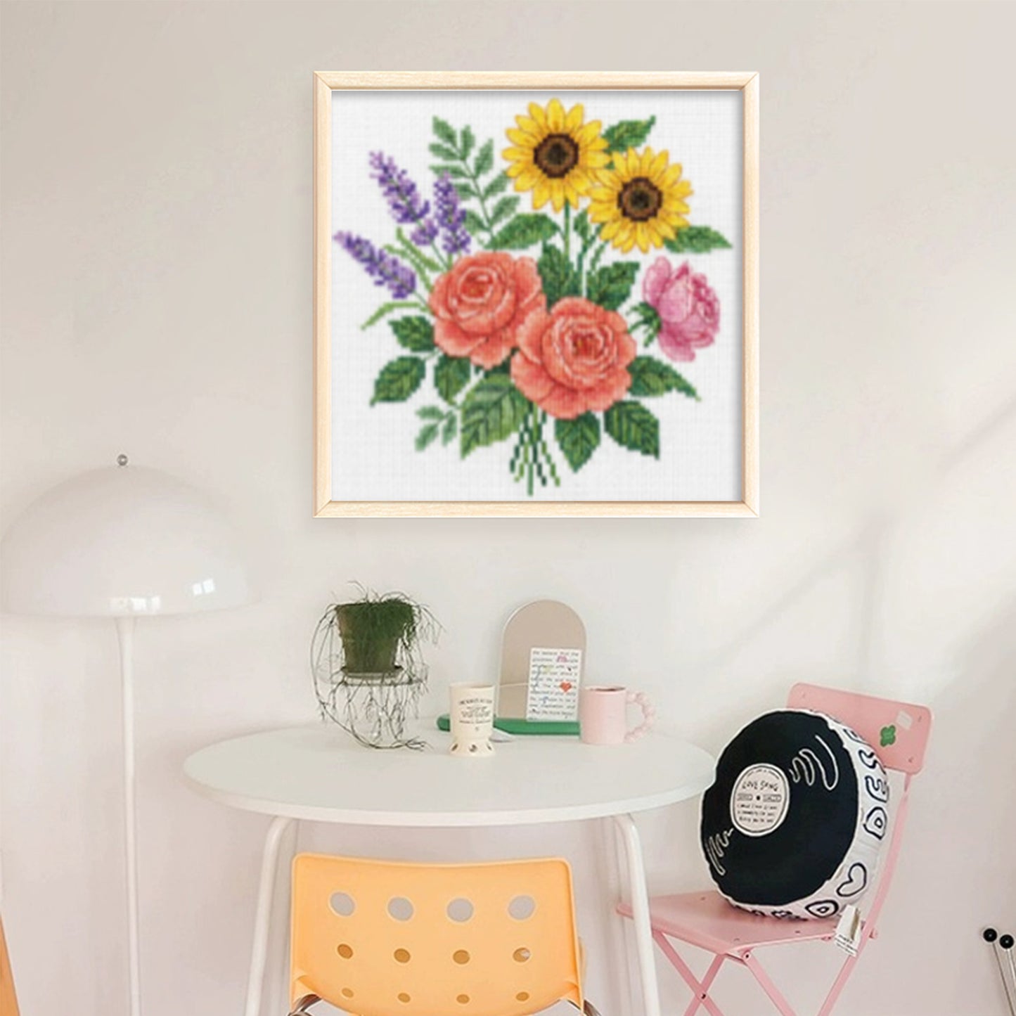 Flower - Full 18CT Stamped Cross Stitch 20x20CM - Huacan