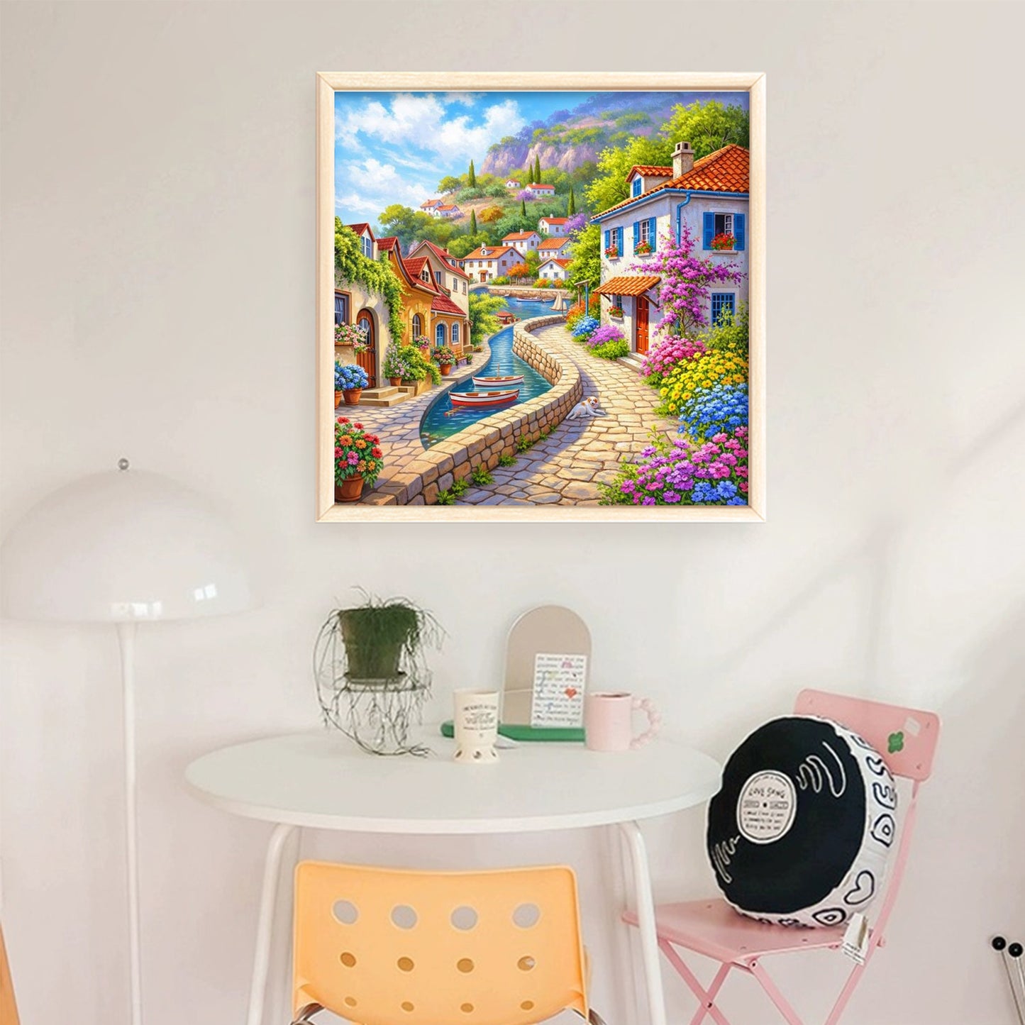 Town Scenery - Full 11CT Stamped Cross Stitch 50x50CM - Huacan