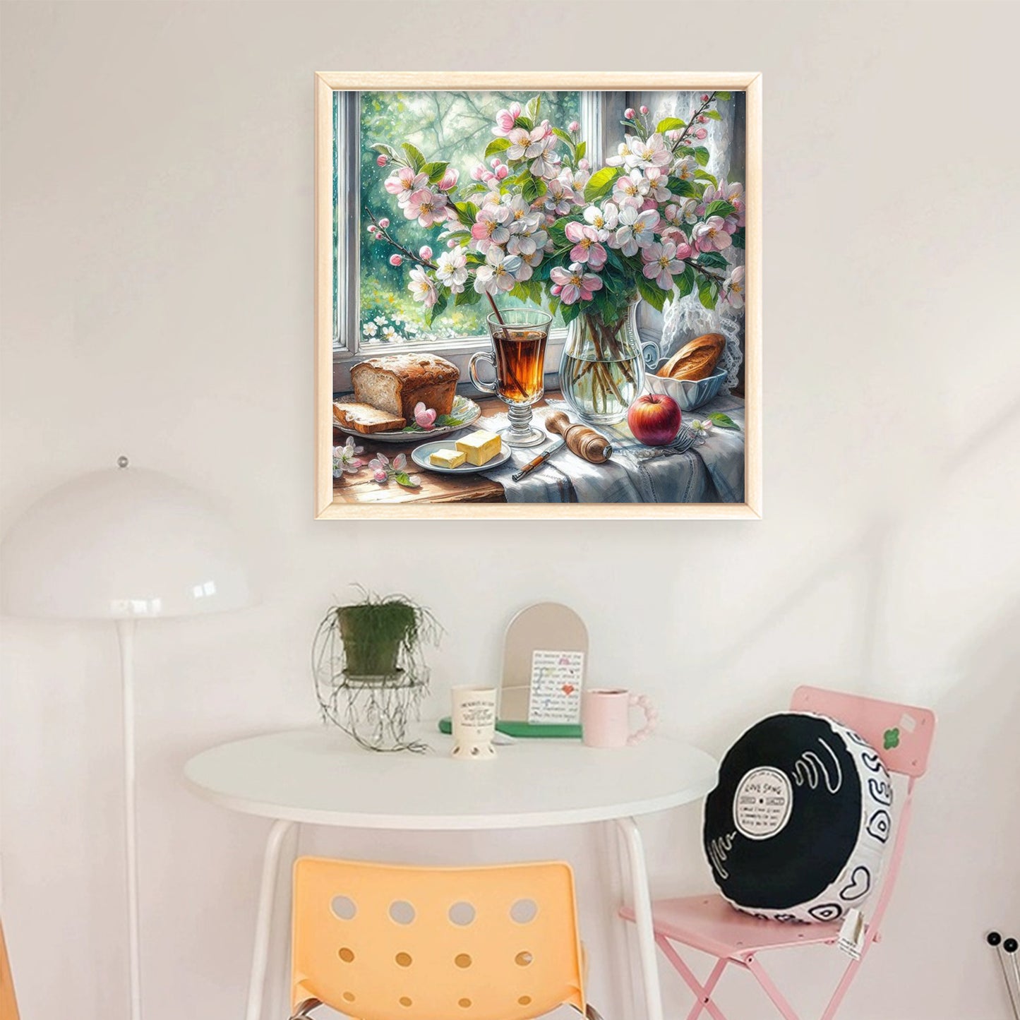 Apple Blossom And Morning Tea - Full 11CT Stamped Cross Stitch 50x50CM - Huacan