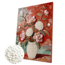 Load image into Gallery viewer, DIY Pearl Painting Kit 30x40CM Succulent Vase Framed Handmade Pearl Material Art Set Room Wall Decoration

