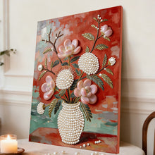 Load image into Gallery viewer, DIY Pearl Painting Kit 30x40CM Succulent Vase Framed Handmade Pearl Material Art Set Room Wall Decoration
