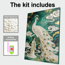 Load image into Gallery viewer, DIY Pearl Painting Kit 30x40CM Peacock Framed Handmade Pearl Material Art Set Room Wall Decoration
