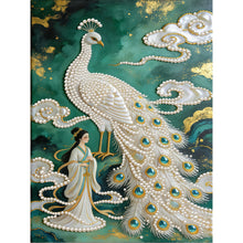Load image into Gallery viewer, DIY Pearl Painting Kit 30x40CM Peacock Framed Handmade Pearl Material Art Set Room Wall Decoration
