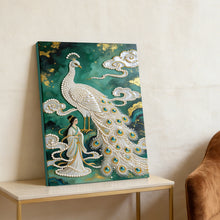 Load image into Gallery viewer, DIY Pearl Painting Kit 30x40CM Peacock Framed Handmade Pearl Material Art Set Room Wall Decoration
