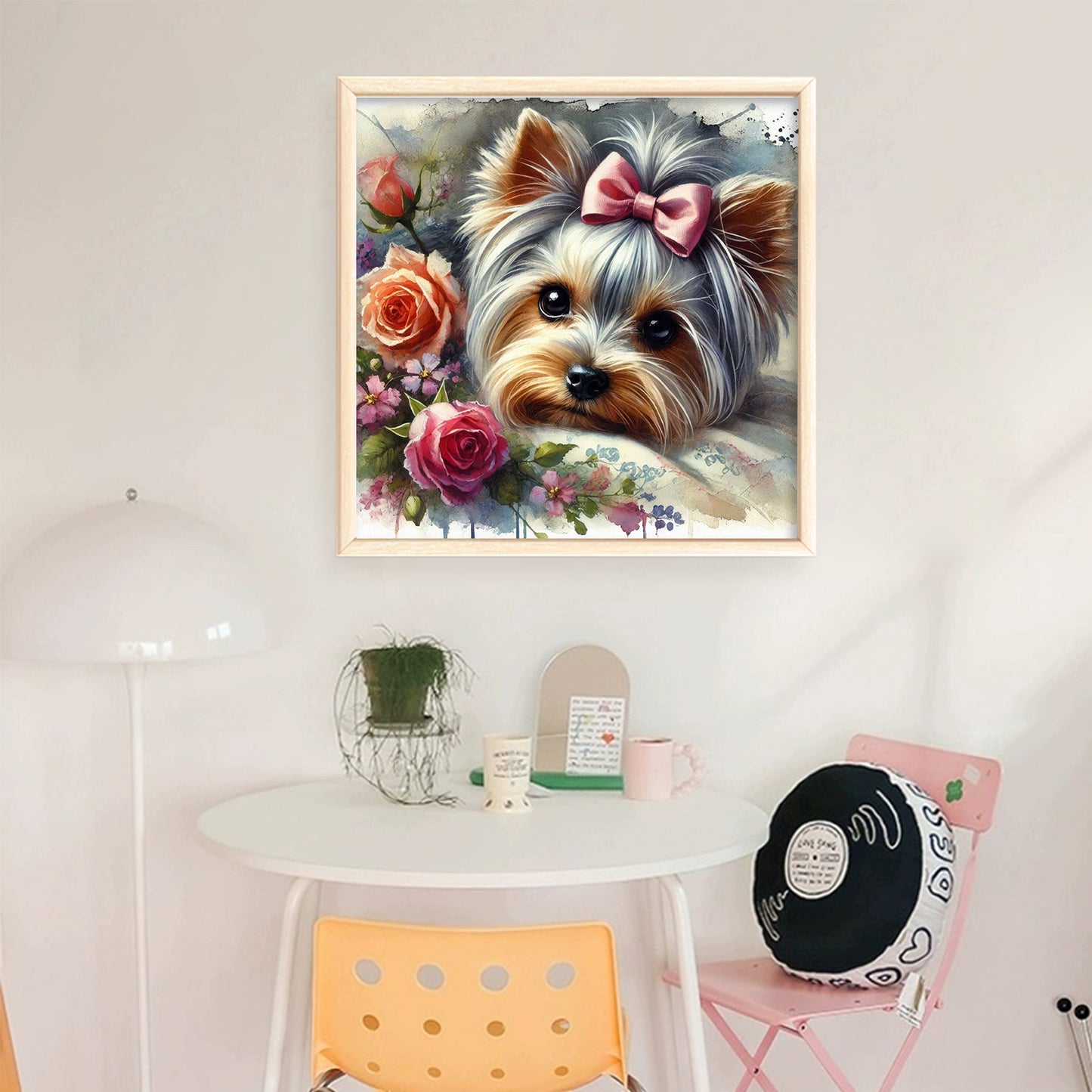 Yorkshire Terrier-Dog - Full 11CT Stamped Cross Stitch 40x40CM - Huacan