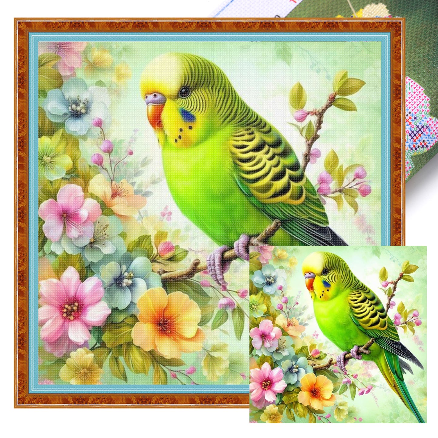 Parrot - Full 11CT Stamped Cross Stitch 40x40CM - Huacan