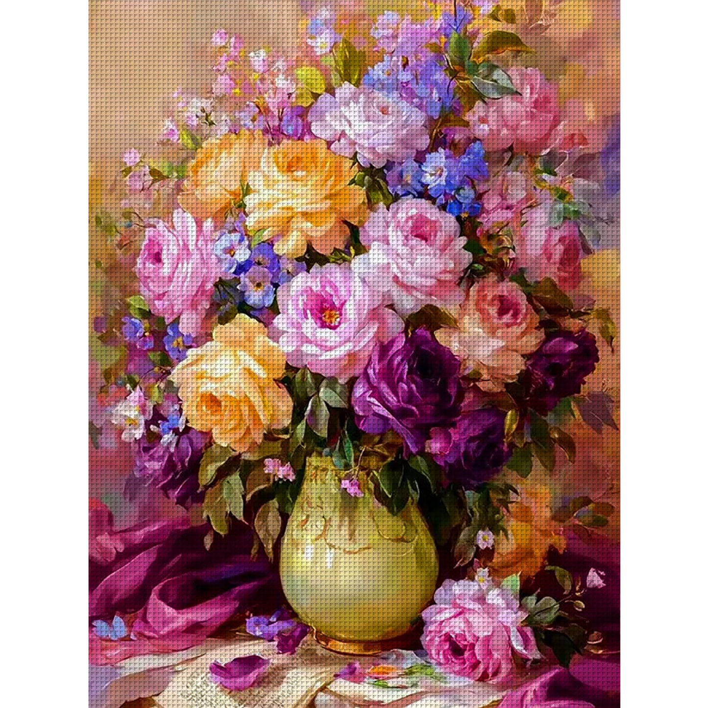 Vase - Full 11CT Stamped Cross Stitch 45x60CM - Huacan