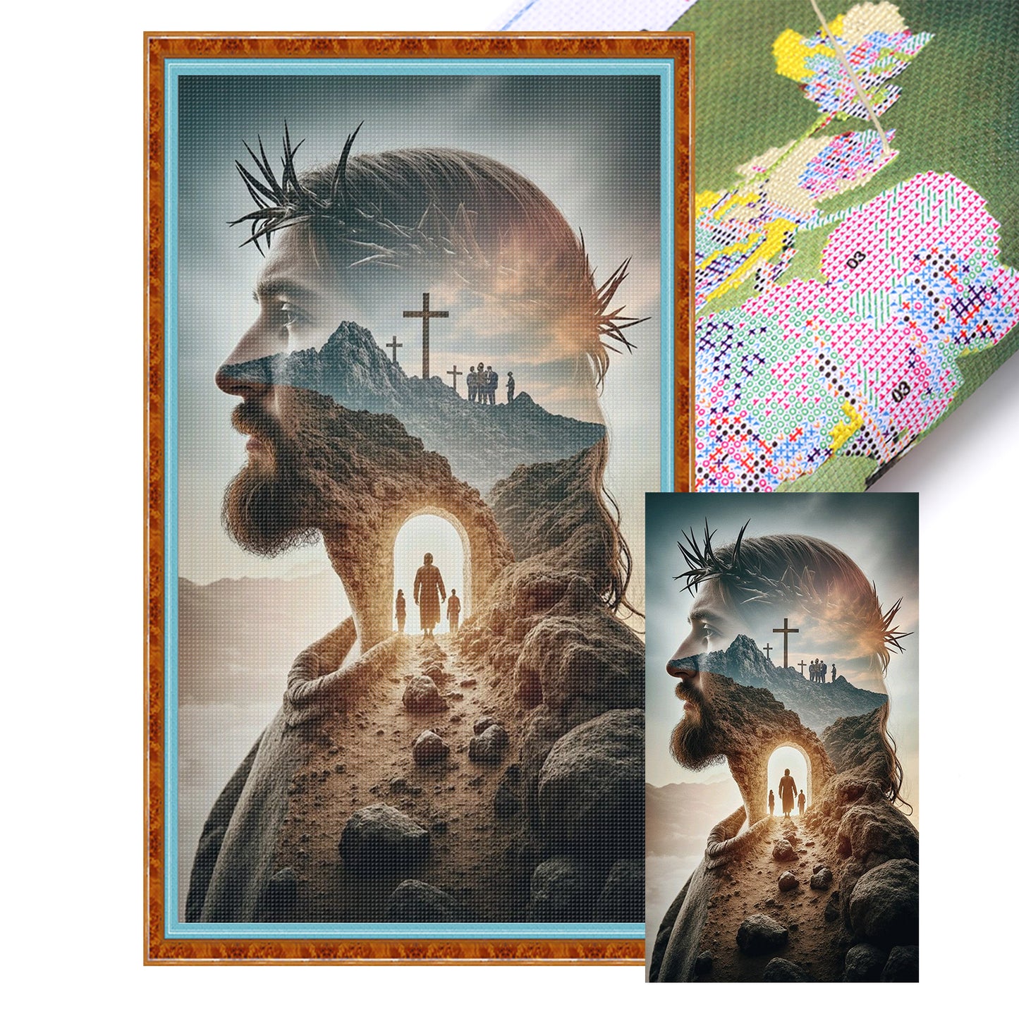 Jesus - Full 11CT Stamped Cross Stitch 40x70CM - Huacan