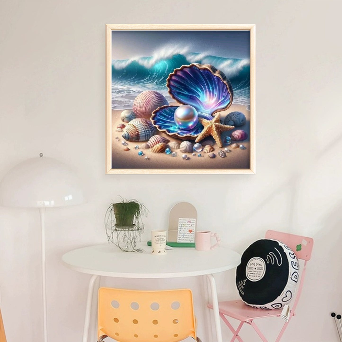 Seashell - Full 11CT Stamped Cross Stitch 40x40CM - Huacan