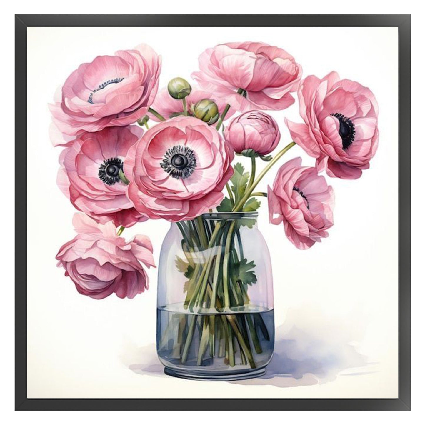 Poppy - Full 18CT Stamped Cross Stitch 25x25CM - Huacan
