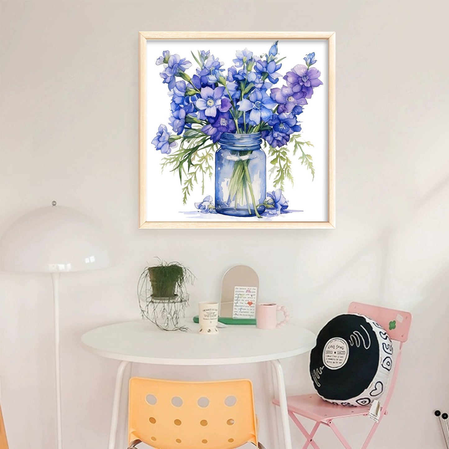 Larkspur - Full 18CT Stamped Cross Stitch 25x25CM - Huacan