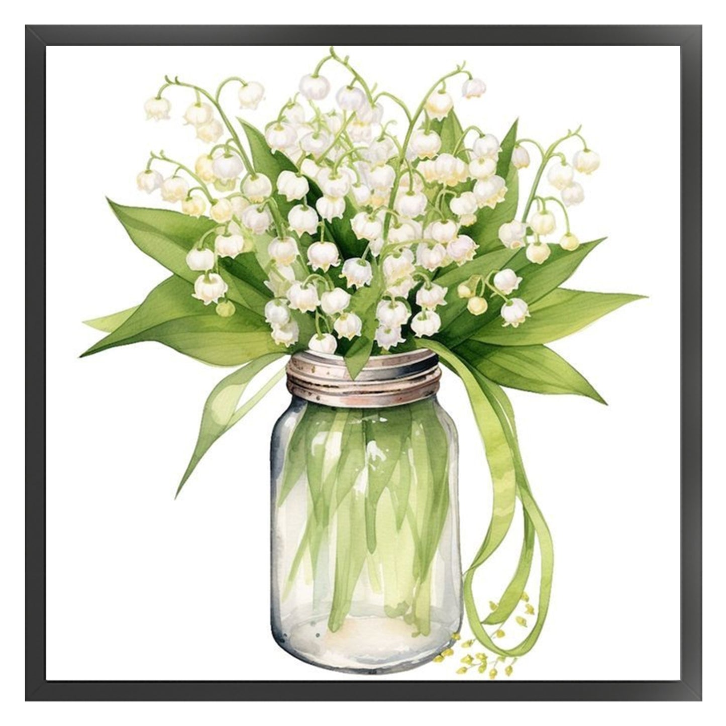 Lily Of The Valley - Full 18CT Stamped Cross Stitch 25x25CM - Huacan