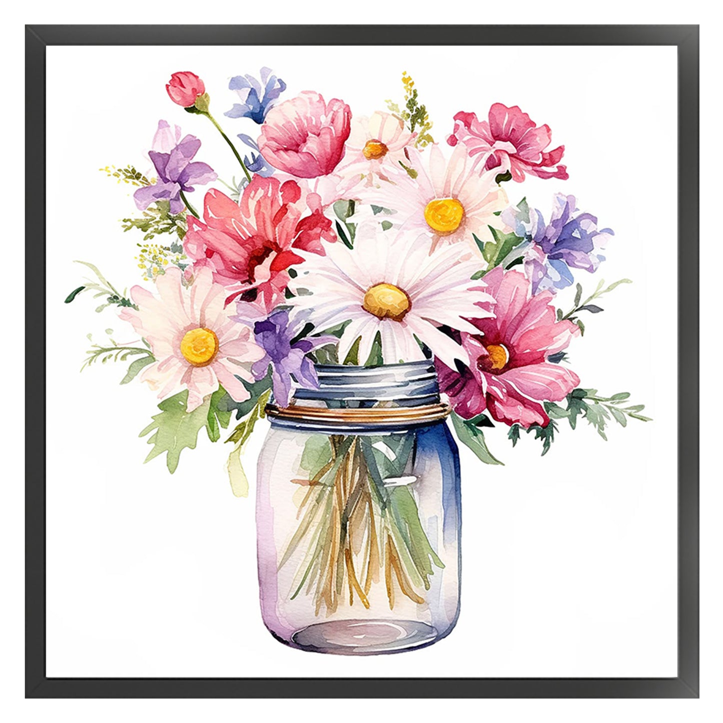 Daisy - Full 18CT Stamped Cross Stitch 25x25CM - Huacan