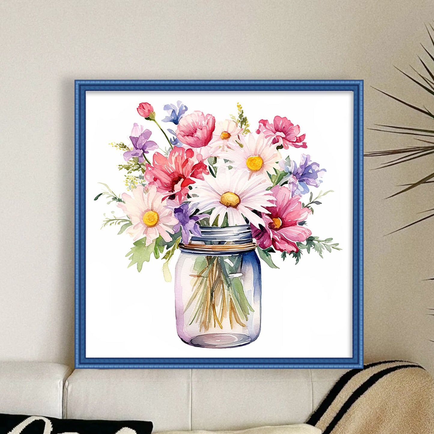 Daisy - Full 18CT Stamped Cross Stitch 25x25CM - Huacan