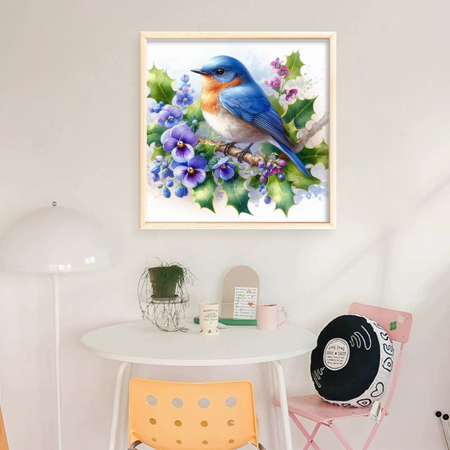 Blue Tit - Full 18CT Stamped Cross Stitch 25x25CM - Huacan