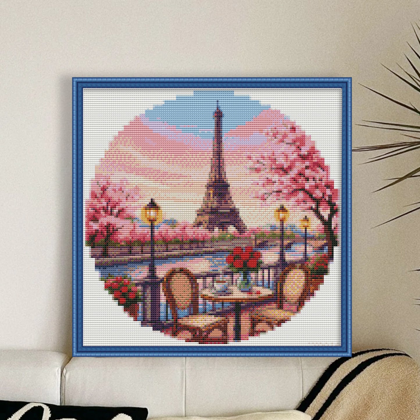 Eiffel Tower - Full 18CT Stamped Cross Stitch 25x25CM - Huacan