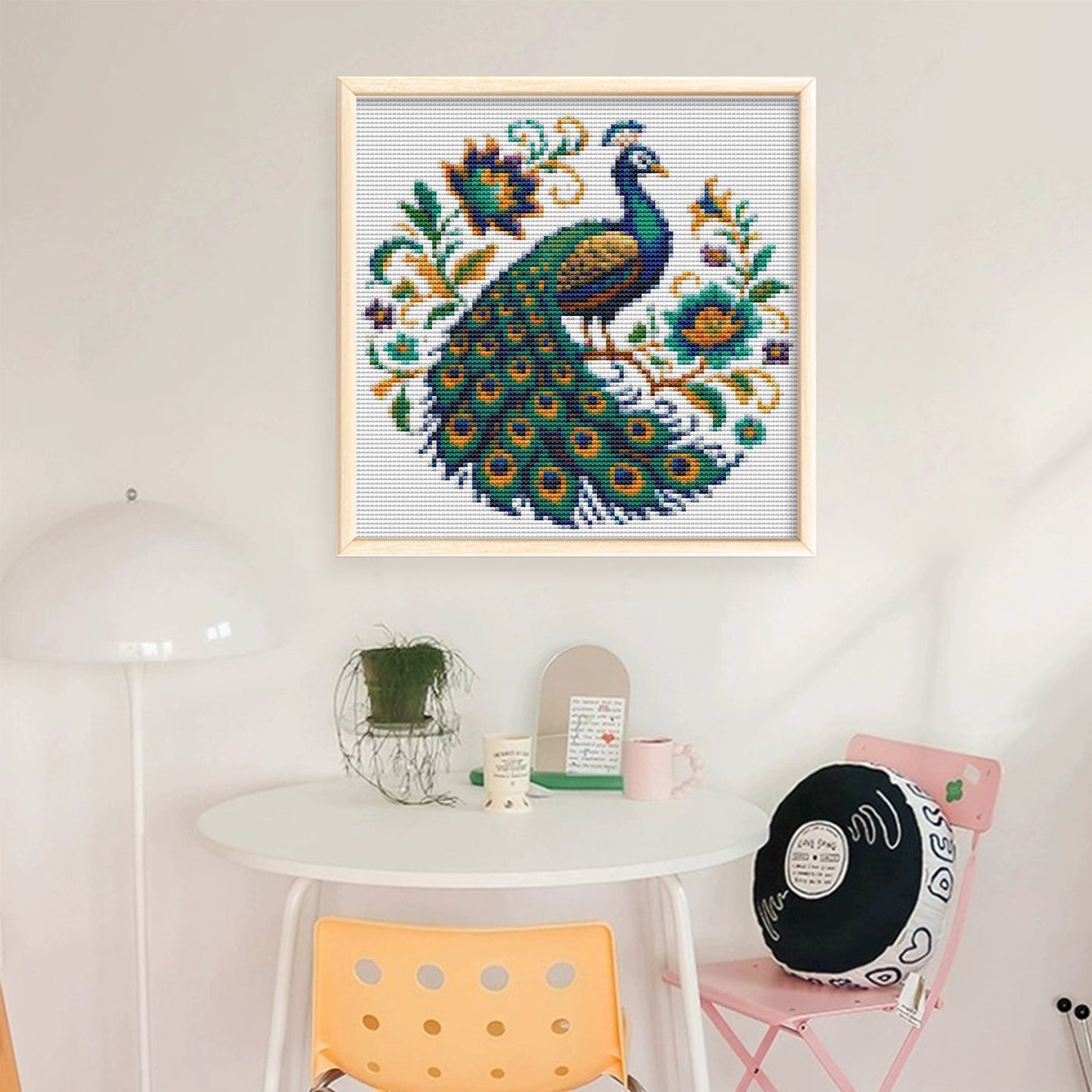 Peacock - Full 18CT Stamped Cross Stitch 20x20CM - Huacan
