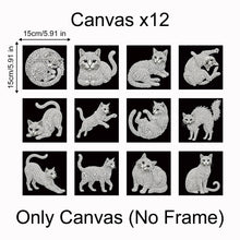Load image into Gallery viewer, 12pcs/set Pearl Diamond Painting 15x15CM Cat Unframed Handmade Pearl Material Art Set Room Wall Decoration
