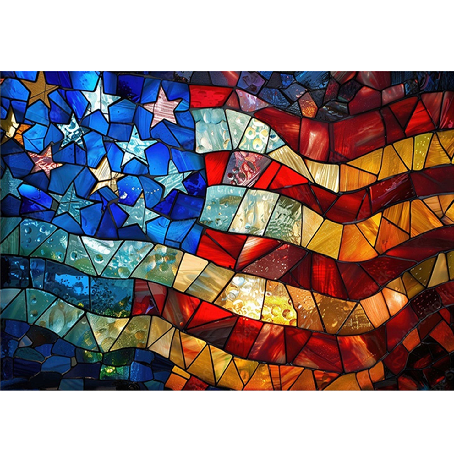 American Flag - Full 11CT Stamped Cross Stitch 50x35CM - Huacan