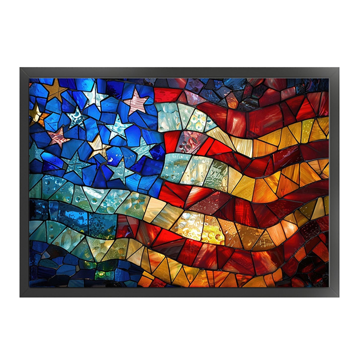 American Flag - Full 11CT Stamped Cross Stitch 50x35CM - Huacan