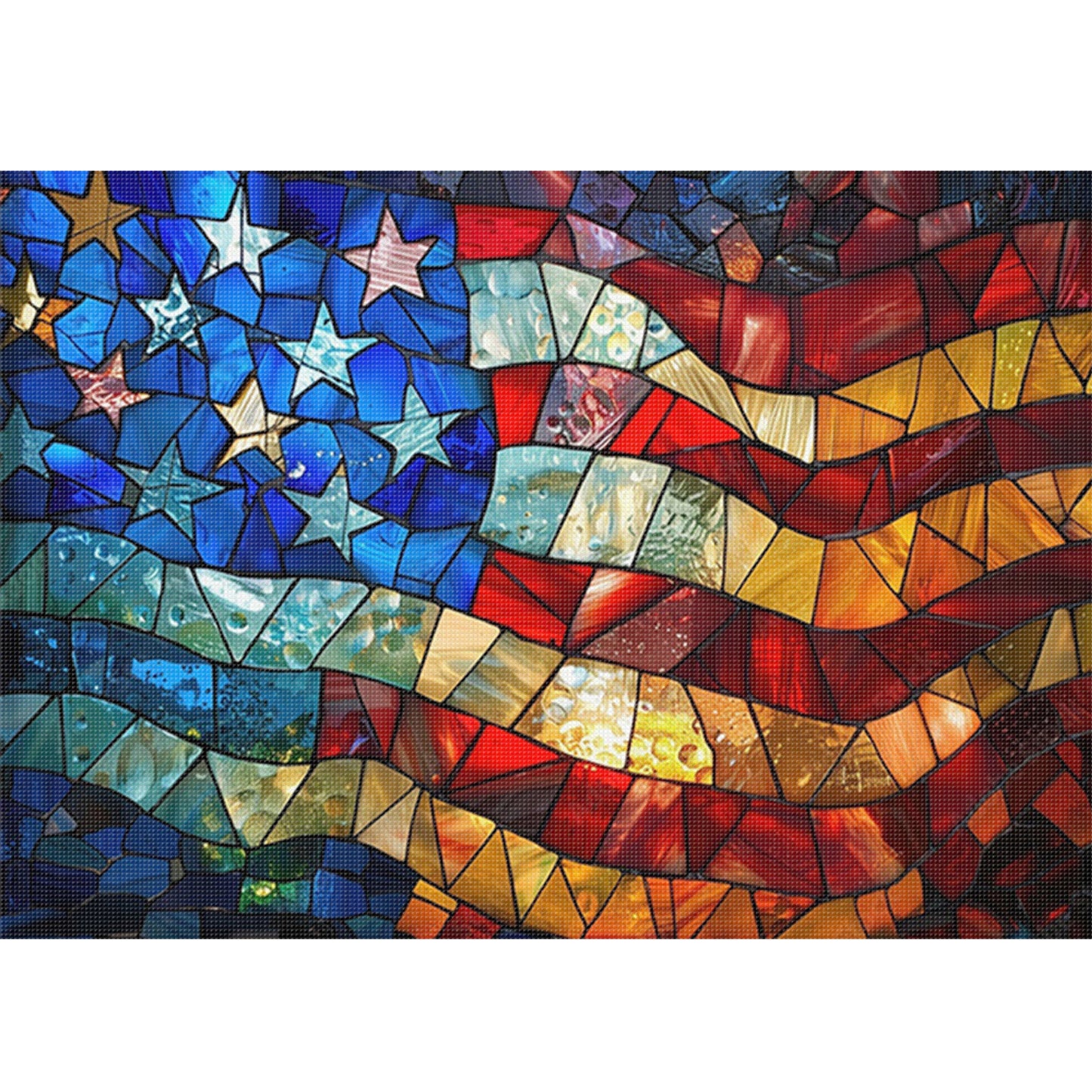 American Flag - Full 11CT Stamped Cross Stitch 50x35CM - Huacan