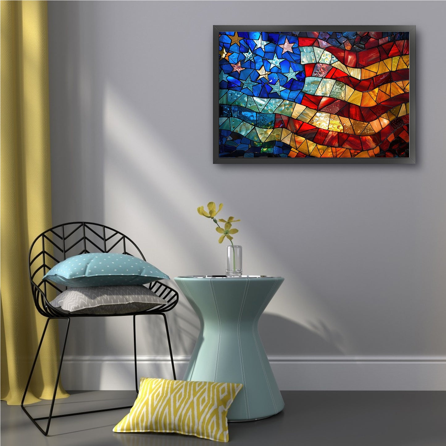 American Flag - Full 11CT Stamped Cross Stitch 50x35CM - Huacan