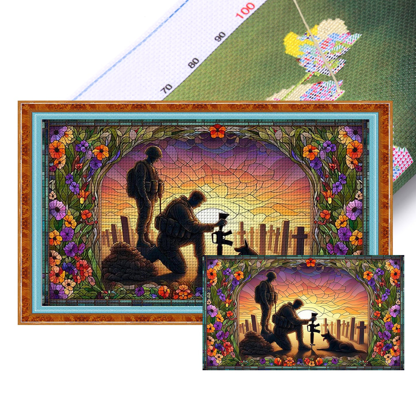 Guardians Of The Cemetery - Full 11CT Stamped Cross Stitch 70x40CM - Huacan
