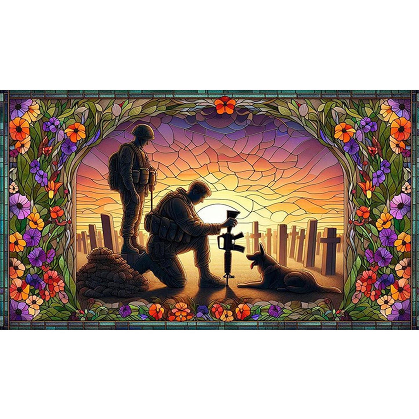 Guardians Of The Cemetery - Full 11CT Stamped Cross Stitch 70x40CM - Huacan