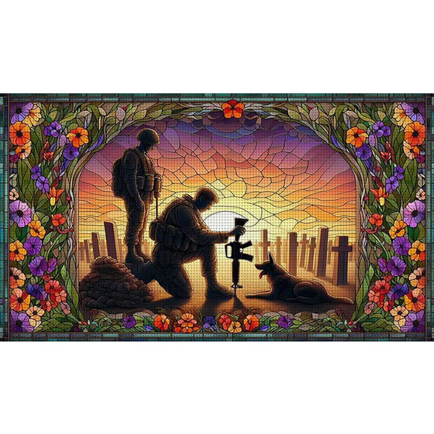 Guardians Of The Cemetery - Full 11CT Stamped Cross Stitch 70x40CM - Huacan