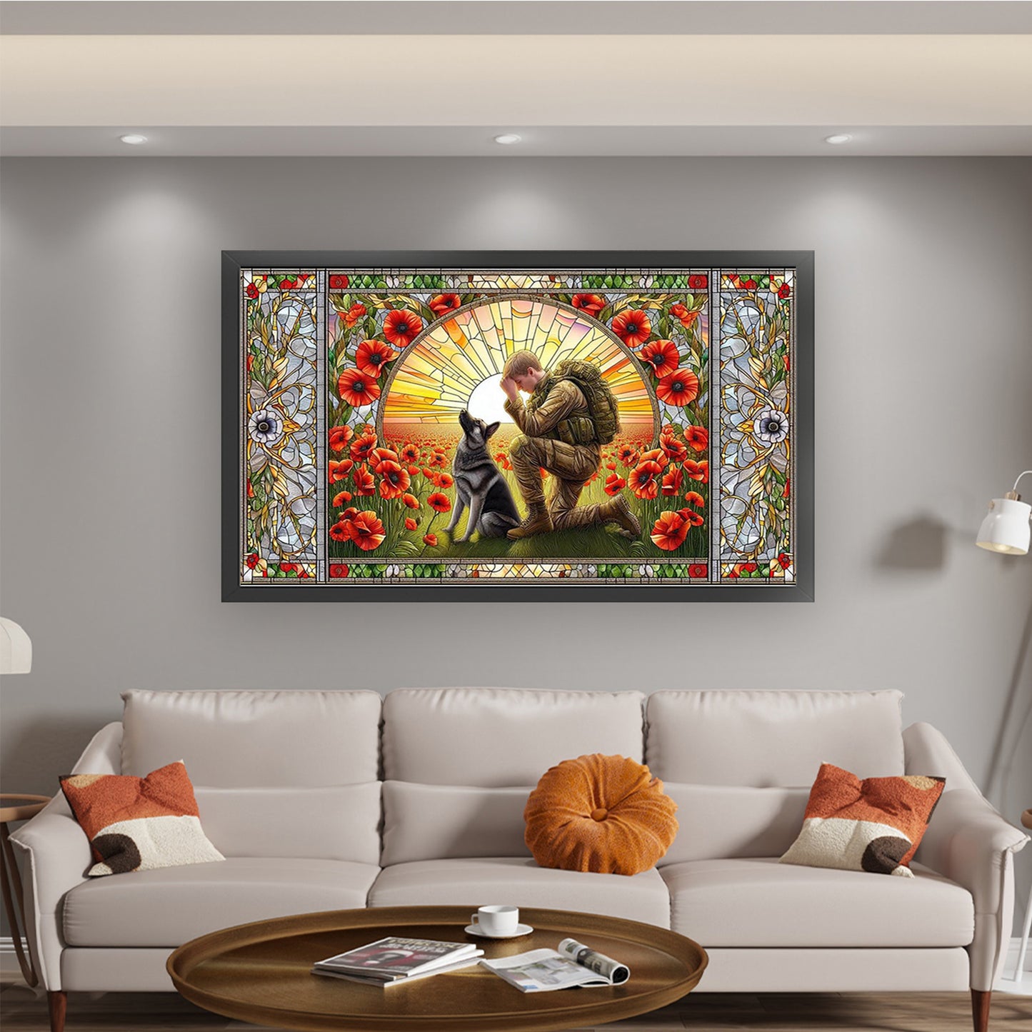 Warrior Poppy - Full 11CT Stamped Cross Stitch 70x40CM - Huacan